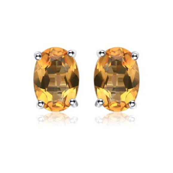 💛 1.43ct Citrine Earrings - 925 Sterling Silver - Picture 4 of 6
